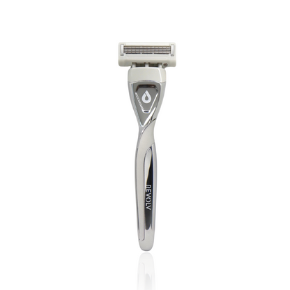 Revolv Razor handle with Dual Sided Cartridge - Grey Stripe