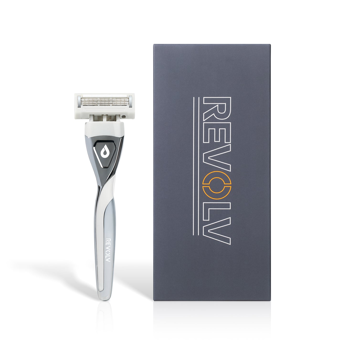 Revolv Razor handle with Dual Sided Cartridge - Grey Stripe