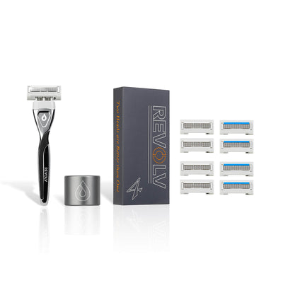 The Executive Edge - Razor + Stand + 4 Pack
